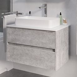 Grossman Мебель для ванной Эдванс 80 GR-3031 подвесная цемент светлый – фотография-5